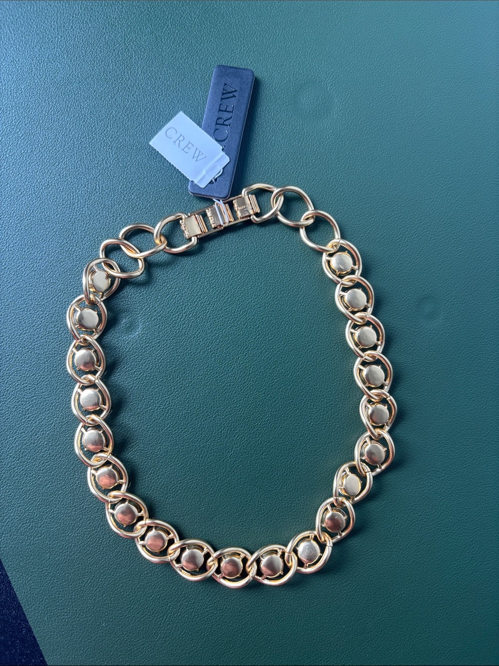 J. Crew Gold Link Necklace with Sparkle Crystals - Picture 3 of 7